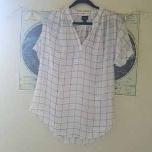 Grid patterned blouse